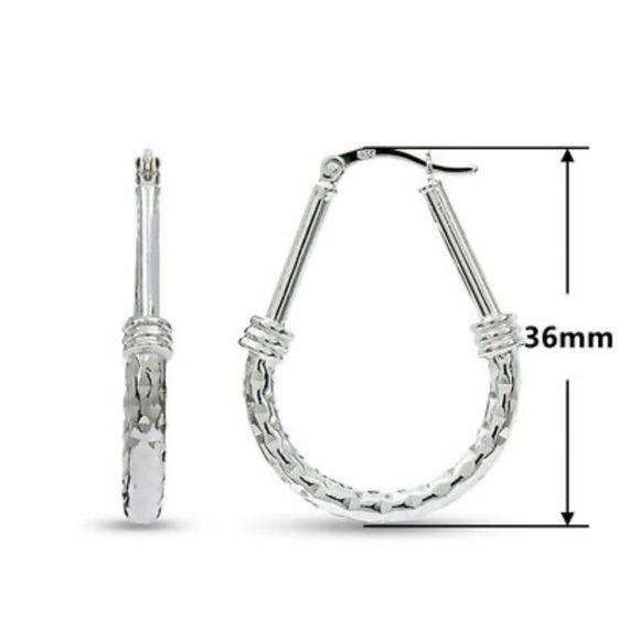 NEW Sterling silver Pear shape Earrings - Picture 3 of 4